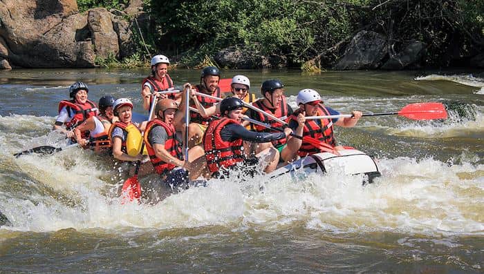 Rafting adventure on a wild river
